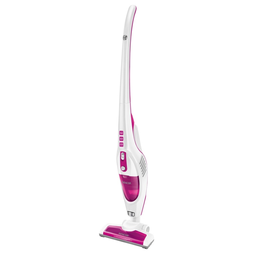Sencor - Aspirapolvere Stick con spazzola rotante elettrica 2in1 70W/12V 1800 mAh bianco/rosa