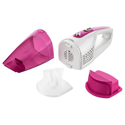 Sencor - Aspirapolvere Stick con spazzola rotante elettrica 2in1 70W/12V 1800 mAh bianco/rosa