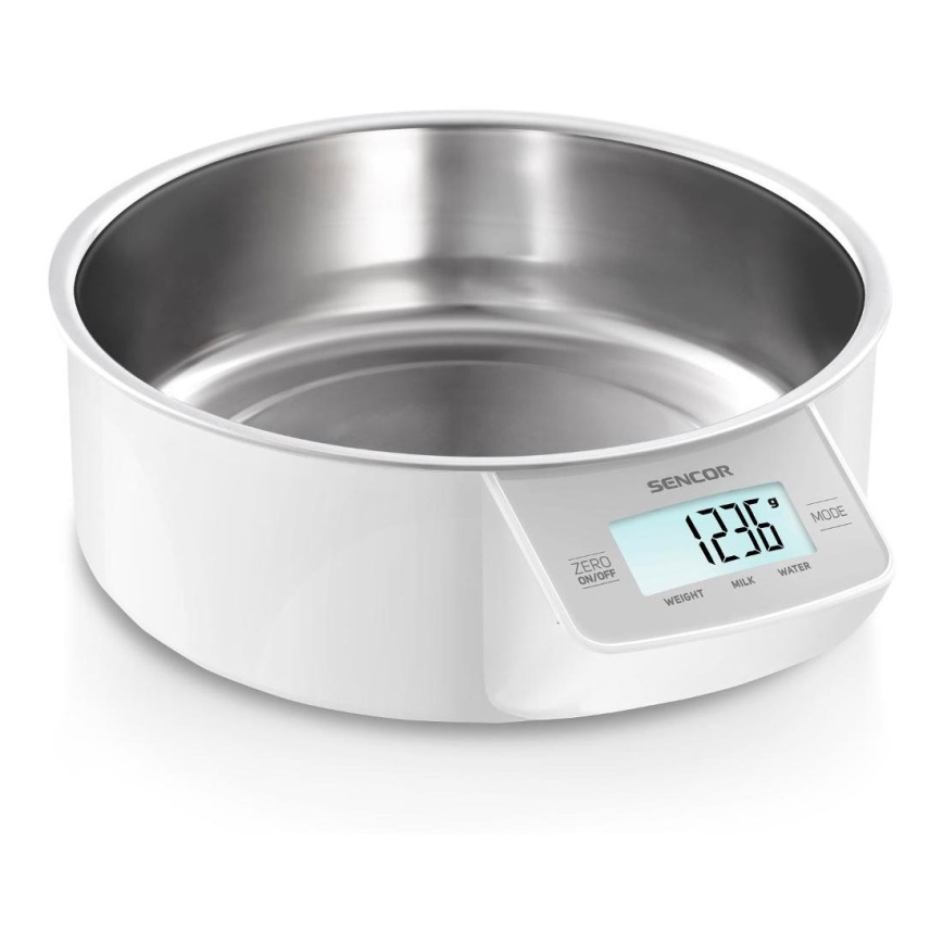 Sencor - Bilancia da cucina digitale 2xAAA bianco/cromo opaco