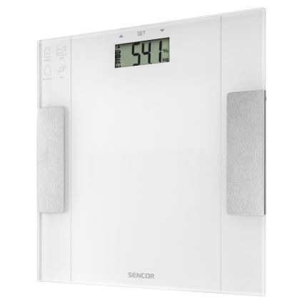 Sencor - Bilancia fitness personale intelligente 1xCR2032 bianco