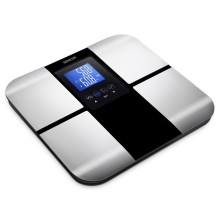 Sencor - Bilancia fitness personale intelligente con display LCD 2xCR2032 acciaio inox/nero