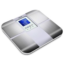 Sencor - Bilancia fitness personale smart con display LCD 2xCR2032 acciaio inossidabile/bianco