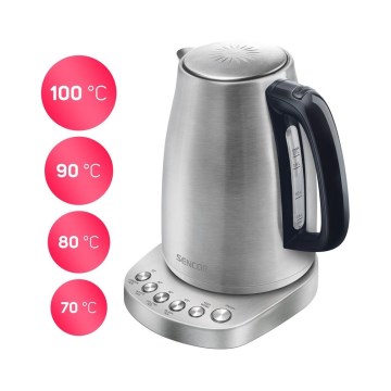 Sencor - Bollitore con termoregolazione  1,7 l 2200W/230V acciaio inossidabile