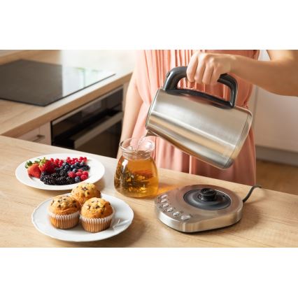 Sencor - Bollitore con termoregolazione  1,7 l 2200W/230V acciaio inossidabile