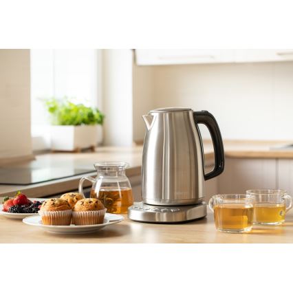 Sencor - Bollitore con termoregolazione  1,7 l 2200W/230V acciaio inossidabile