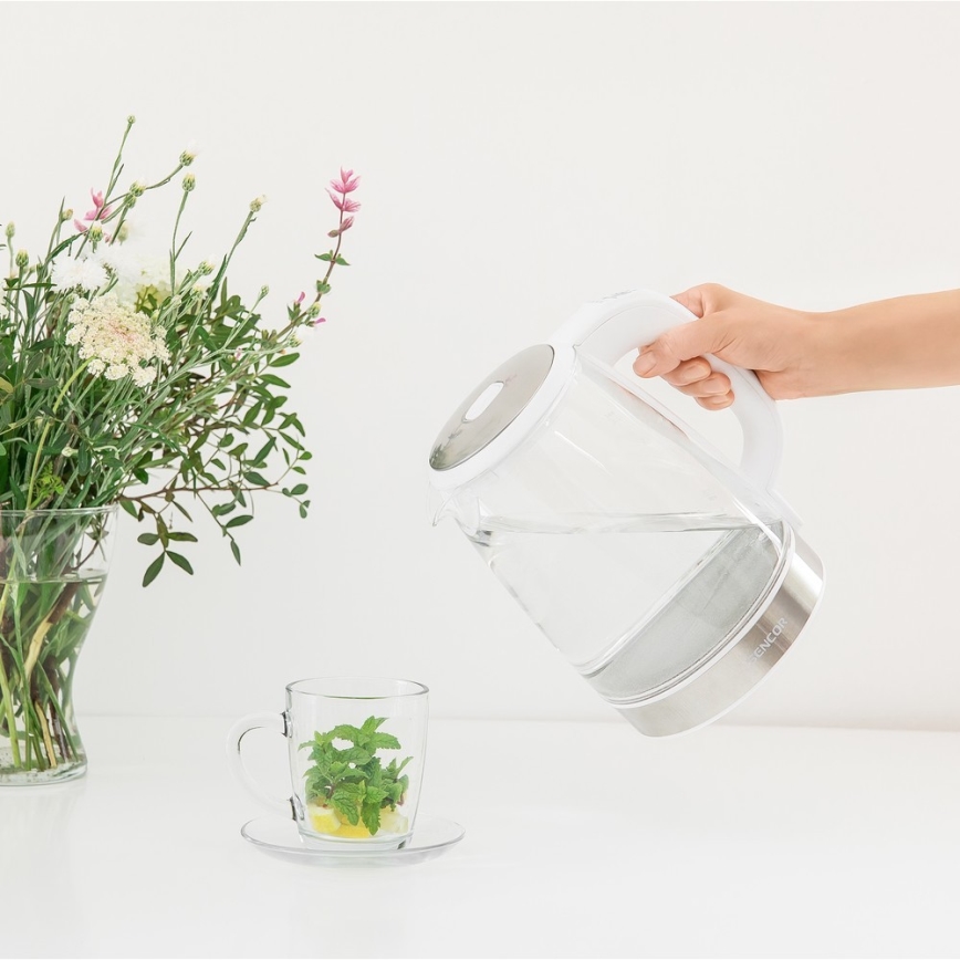 Sencor - Bollitore con termoregolazione 2 l 2200W/230V bianco