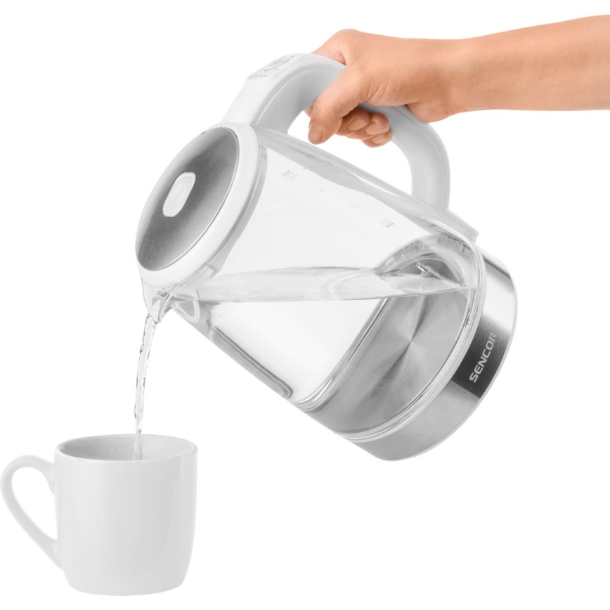 Sencor - Bollitore con termoregolazione 2 l 2200W/230V bianco