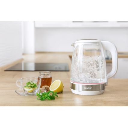 Sencor - Bollitore con termoregolazione 2 l 2200W/230V bianco