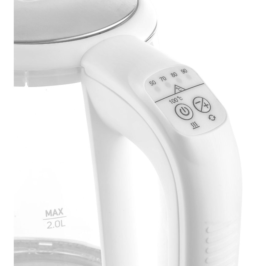 Sencor - Bollitore con termoregolazione 2 l 2200W/230V bianco