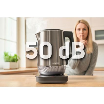 Sencor - Bollitore elettrico con regolazione della temperatura 1,7 l 1800W/230V in acciaio inox