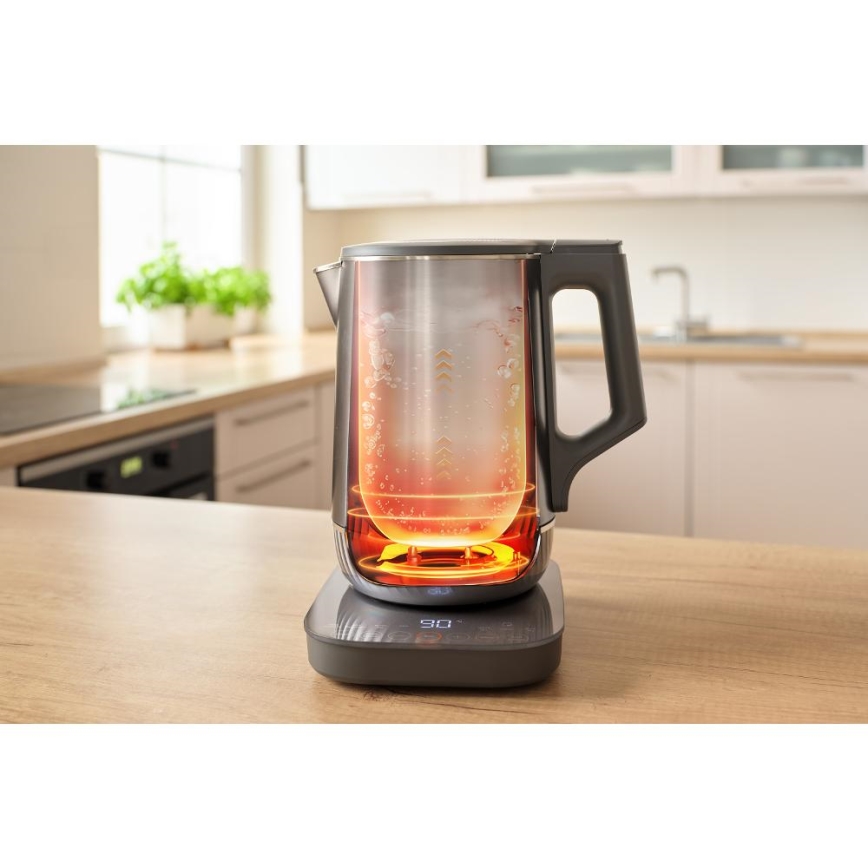 Sencor - Bollitore elettrico con regolazione della temperatura 1,7 l 1800W/230V in acciaio inox