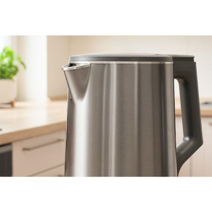 Sencor - Bollitore elettrico con regolazione della temperatura 1,7 l 1800W/230V in acciaio inox