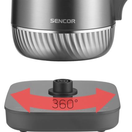 Sencor - Bollitore elettrico con regolazione della temperatura 1,7 l 1800W/230V in acciaio inox