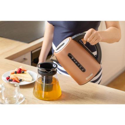 Sencor - Bollitore elettrico con regolazione della temperatura 1,7 l 2150W/230V color rame