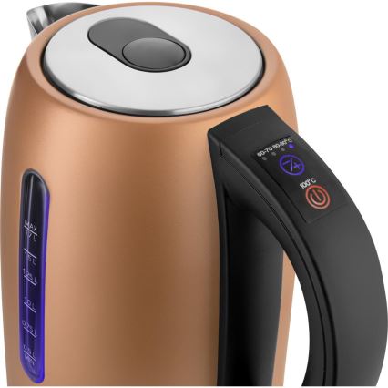 Sencor - Bollitore elettrico con regolazione della temperatura 1,7 l 2150W/230V color rame
