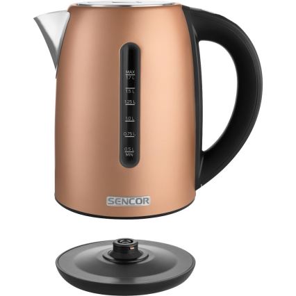 Sencor - Bollitore elettrico con regolazione della temperatura 1,7 l 2150W/230V color rame