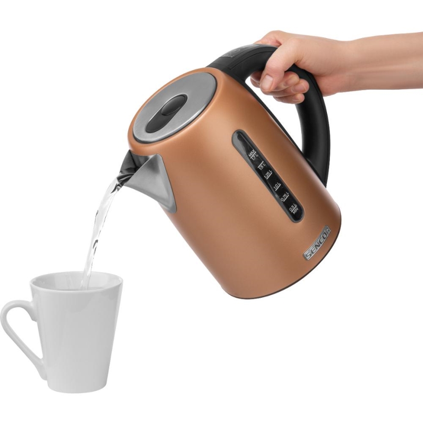 Sencor - Bollitore elettrico con regolazione della temperatura 1,7 l 2150W/230V color rame