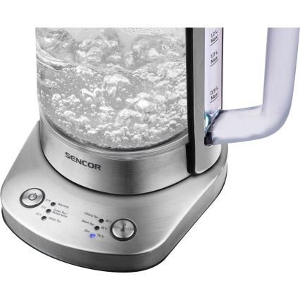 Sencor - Bollitore elettrico rapido con termoregolazione 1,5 l 1500W/230V acciaio inox