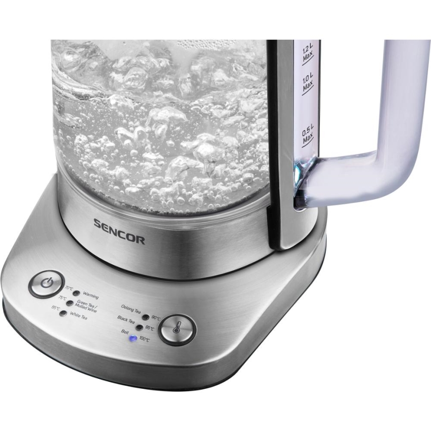 Sencor - Bollitore elettrico rapido con termoregolazione 1,5 l 1500W/230V acciaio inox