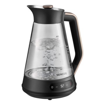 Sencor - Bollitore elettrico rapido con termoregolazione 1,5 l 2150W/230V nero/oro rosa