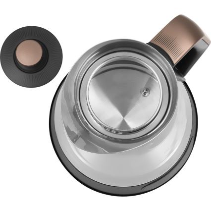 Sencor - Bollitore elettrico rapido con termoregolazione 1,5 l 2150W/230V nero/oro rosa