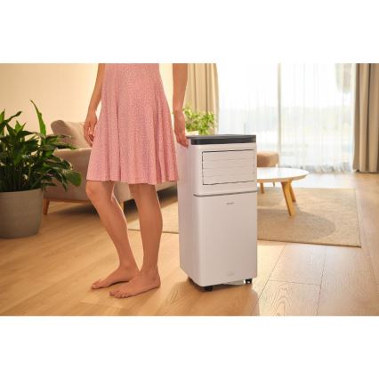 Sencor - Condizionatore portatile smart 3 in 1 con accessori completi 815W/230V 8000 BTU Wi-Fi bianco + telecomando