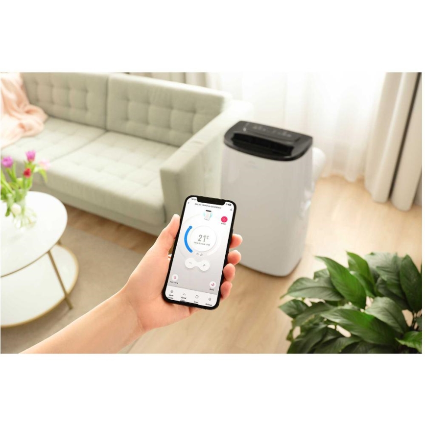 Sencor - Condizionatore portatile intelligente 4-in-1 completo di accessori 1750 W/230 V 18000 BTU Wi-Fi bianco + telecomando