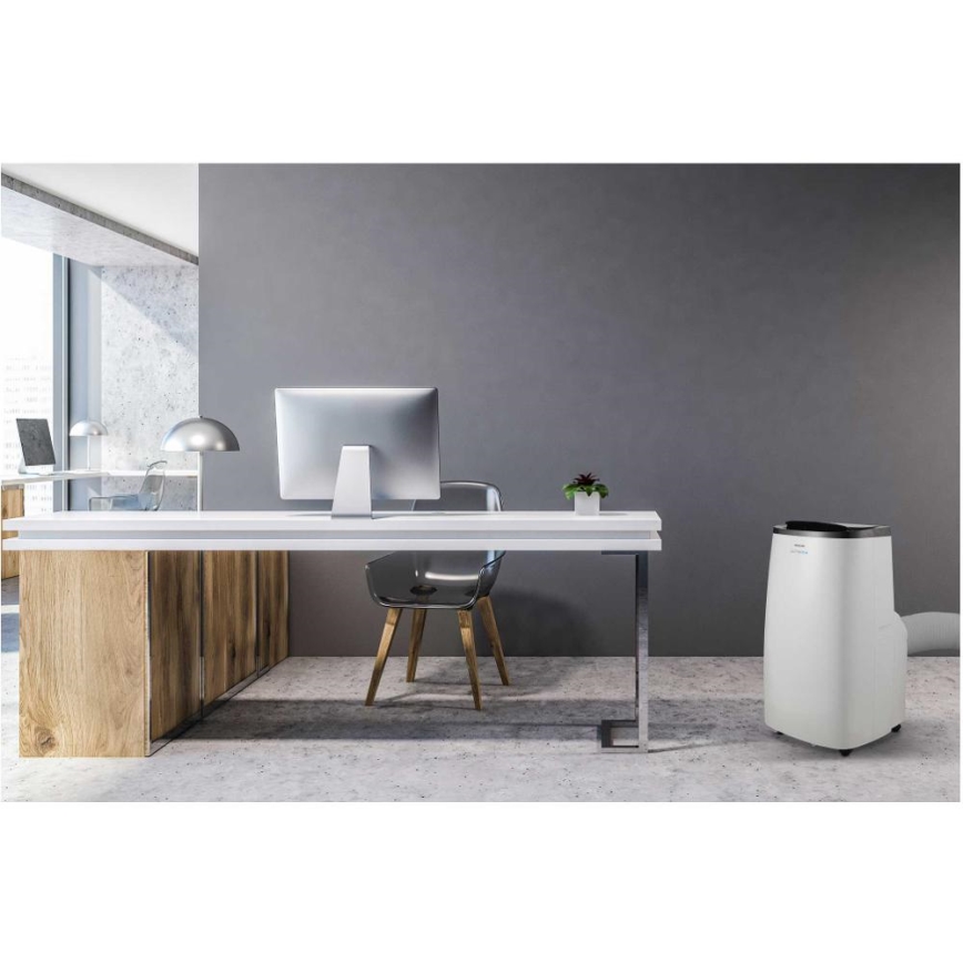 Sencor - Condizionatore portatile intelligente 4-in-1 completo di accessori 1750 W/230 V 18000 BTU Wi-Fi bianco + telecomando