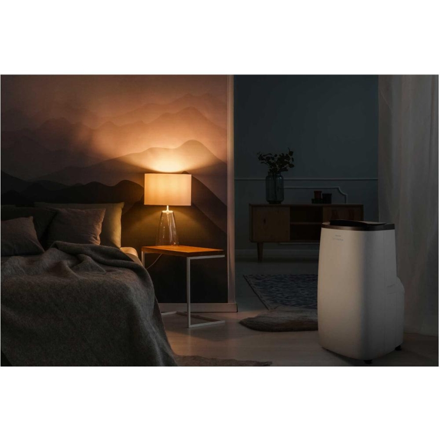 Sencor - Condizionatore portatile intelligente 4-in-1 completo di accessori 1750 W/230 V 18000 BTU Wi-Fi bianco + telecomando