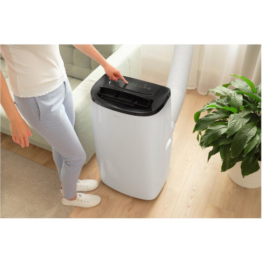 Sencor - Climatizzatore portatile intelligente 4 in 1 con accessori completi inclusi 1700W/230V 12000 BTU Wi-Fi bianco + telecomando