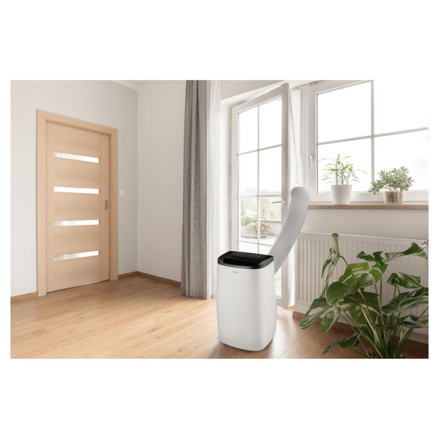 Sencor - Climatizzatore portatile intelligente 4 in 1 con accessori completi inclusi 1700W/230V 12000 BTU Wi-Fi bianco + telecomando