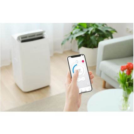 Sencor - Climatizzatore portatile intelligente 5 in 1 con accessori completi 733W/230V 9000 BTU Wi‑Fi bianco + telecomando