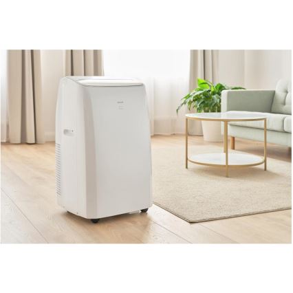 Sencor - Climatizzatore portatile intelligente 5 in 1 con accessori completi 733W/230V 9000 BTU Wi‑Fi bianco + telecomando