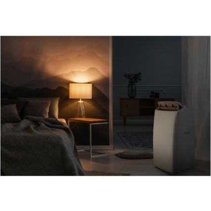 Sencor - Climatizzatore portatile intelligente 5 in 1 con accessori completi 733W/230V 9000 BTU Wi‑Fi bianco + telecomando