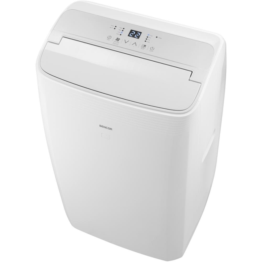 Sencor - Climatizzatore portatile intelligente 5 in 1 con accessori completi 733W/230V 9000 BTU Wi‑Fi bianco + telecomando