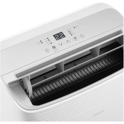 Sencor - Climatizzatore portatile intelligente 5 in 1 con accessori completi 733W/230V 9000 BTU Wi‑Fi bianco + telecomando