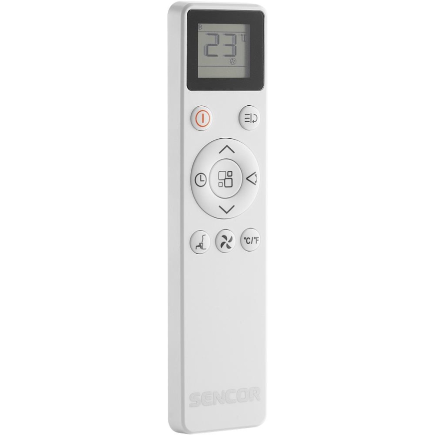 Sencor - Climatizzatore portatile intelligente 5 in 1 con accessori completi 733W/230V 9000 BTU Wi‑Fi bianco + telecomando