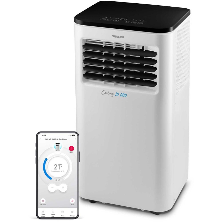 Sencor - Condizionatore d'aria mobile Smart 3in1 comprensivo di accessori completi 1050W/230V 10000 BTU Wi-Fi + telecomando
