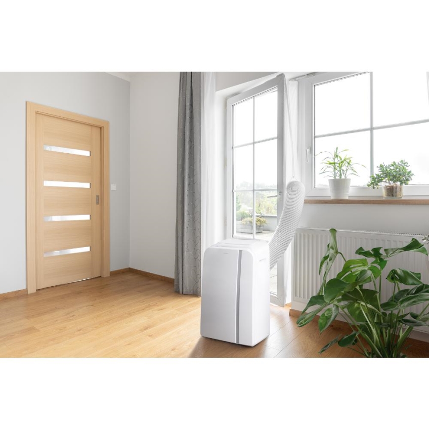Sencor - Condizionatore d'aria mobile Smart 3in1 comprensivo di accessori completi 1450W/230V 12000 BTU Wi-Fi bianco + telecomando