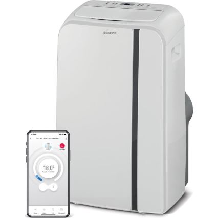 Sencor - Condizionatore d'aria mobile Smart 3in1 comprensivo di accessori completi 1450W/230V 12000 BTU Wi-Fi bianco + telecomando