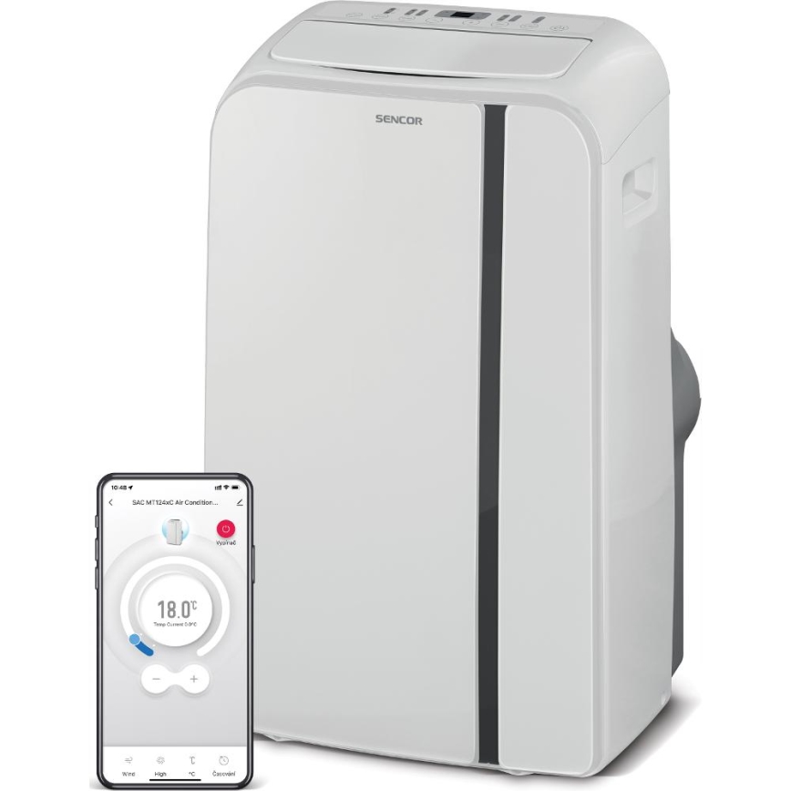 Sencor - Condizionatore d'aria mobile Smart 3in1 comprensivo di accessori completi 1450W/230V 12000 BTU Wi-Fi bianco + telecomando