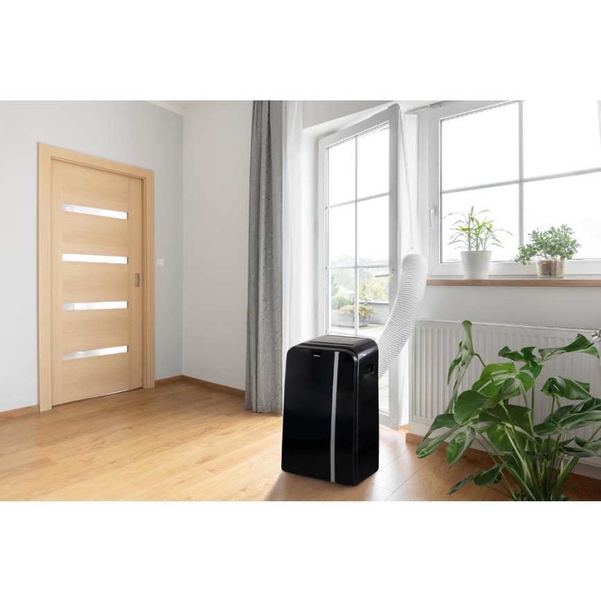 Sencor - Condizionatore d'aria mobile Smart 3in1 comprensivo di accessori completi 1450W/230V 12000 BTU Wi-Fi nero + telecomando