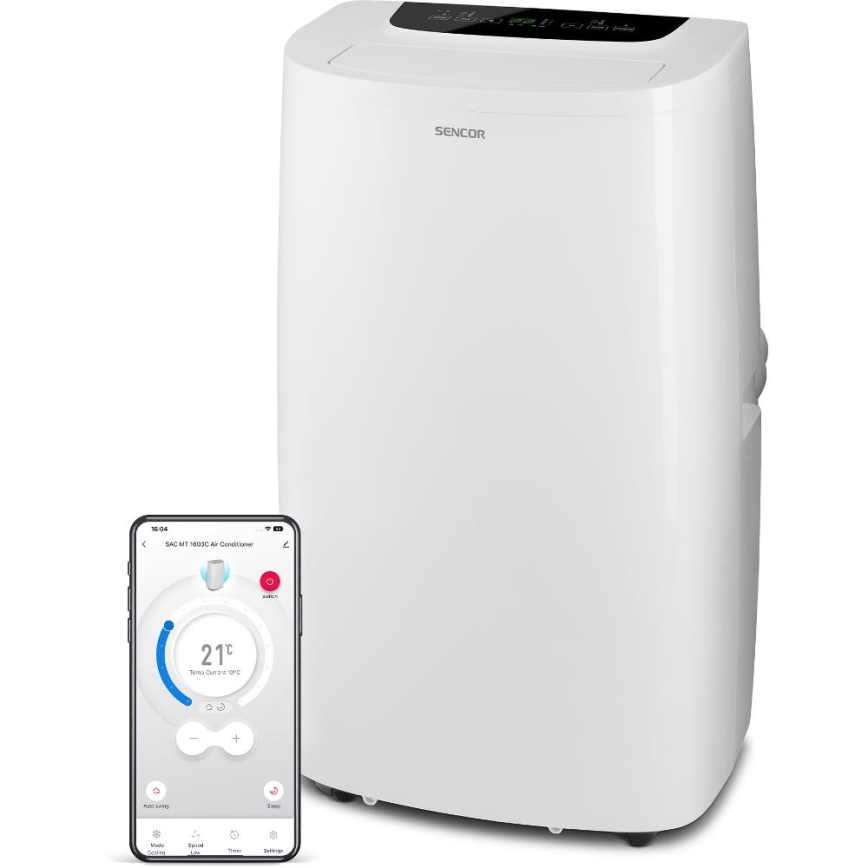 Sencor - Condizionatore d'aria mobile Smart 3in1 comprensivo di accessori completi 1700W/230V 16000 BTU Wi-Fi + telecomando