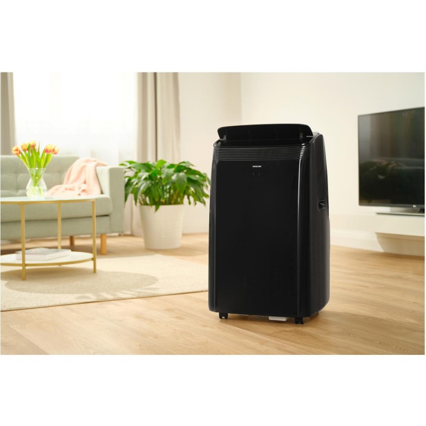 Sencor - Condizionatore mobile smart včetně kompletního příslušenství 900W/230V 9000 BTU Wi-Fi nero + telecomando