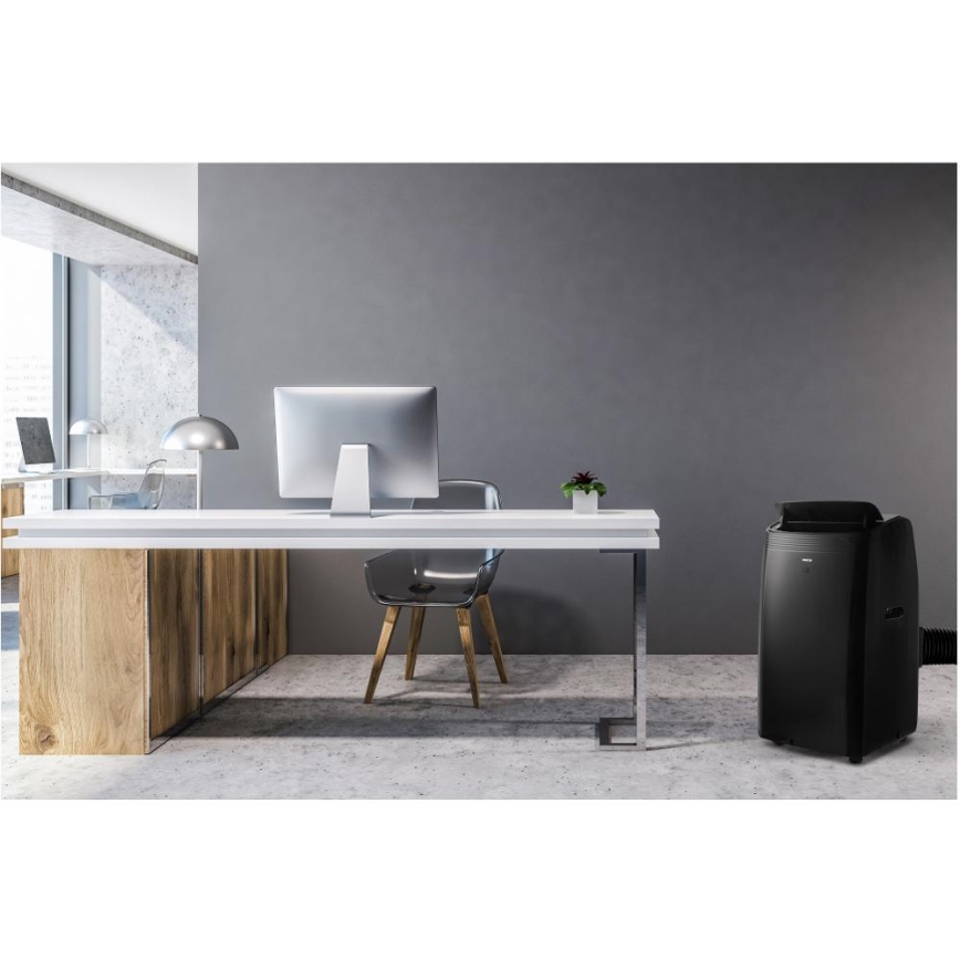 Sencor - Condizionatore mobile smart včetně kompletního příslušenství 900W/230V 9000 BTU Wi-Fi nero + telecomando