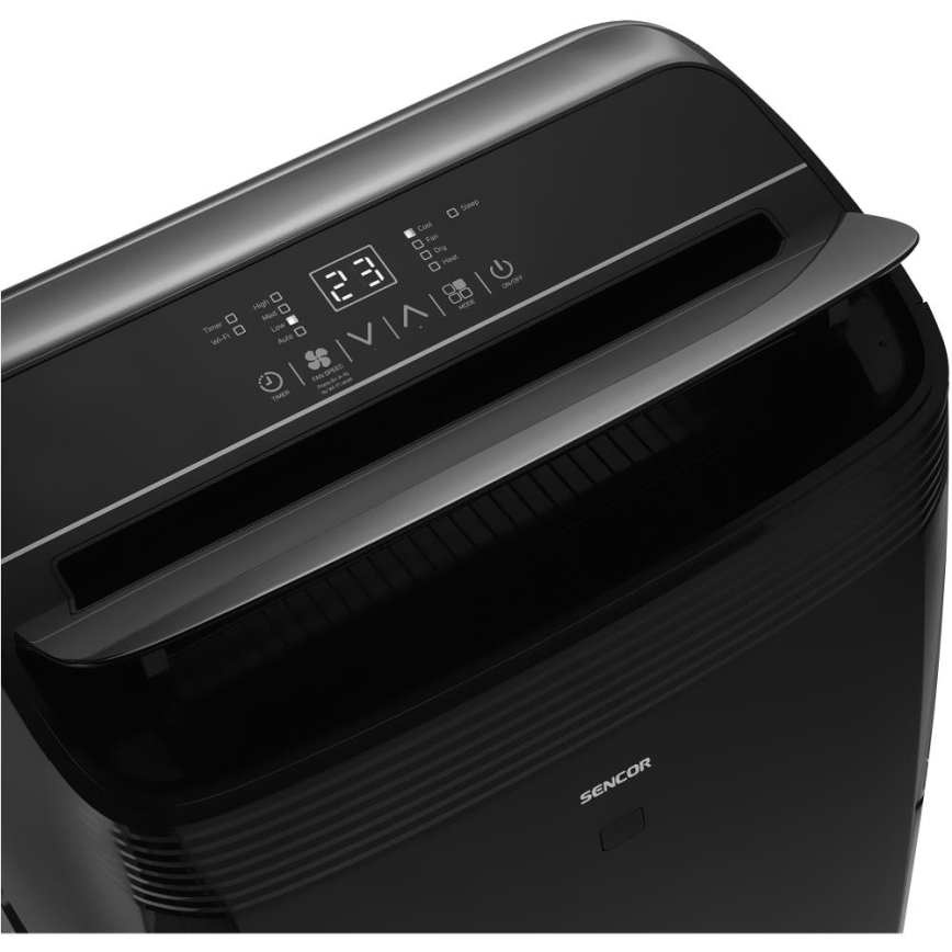 Sencor - Condizionatore mobile smart včetně kompletního příslušenství 900W/230V 9000 BTU Wi-Fi nero + telecomando