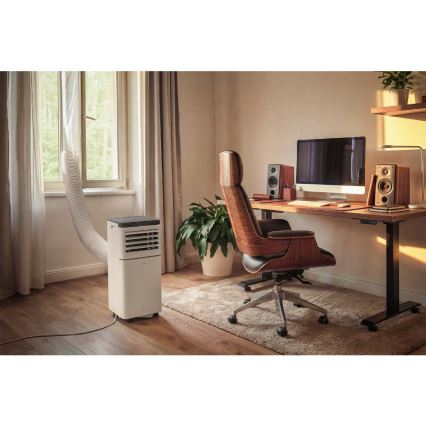 Sencor - Condizionatore portatile intelligente 3 in 1 con kit completo di accessori 760W/230V 7000 BTU Wi-Fi bianco + telecomando