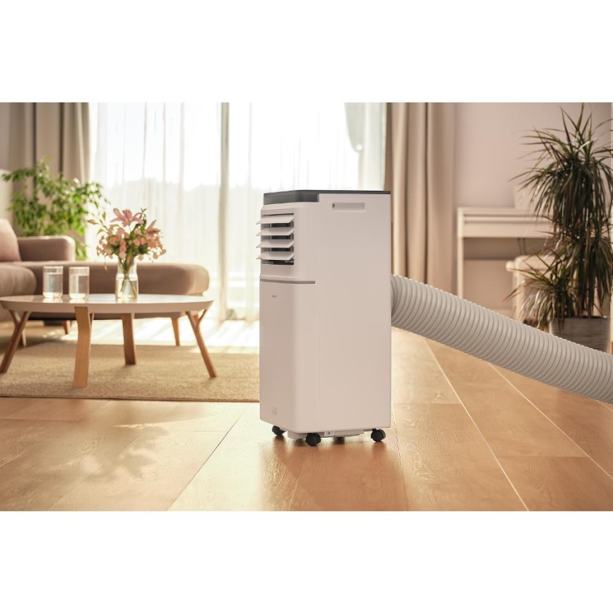 Sencor - Condizionatore portatile intelligente 3 in 1 con kit completo di accessori 760W/230V 7000 BTU Wi-Fi bianco + telecomando