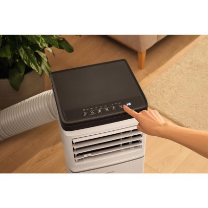 Sencor - Condizionatore portatile intelligente 3 in 1 con kit completo di accessori 760W/230V 7000 BTU Wi-Fi bianco + telecomando