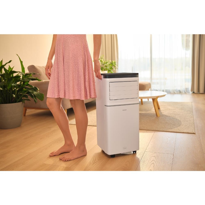 Sencor - Condizionatore portatile intelligente 3 in 1 con kit completo di accessori 760W/230V 7000 BTU Wi-Fi bianco + telecomando